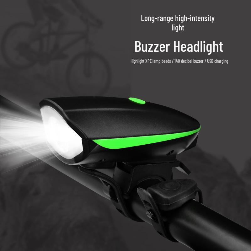 Rechargeable Waterproof Bicycle Headlight & Electric Horn for Night Riding