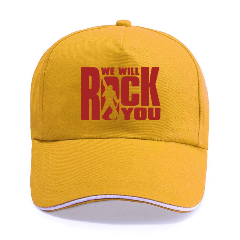 Cotton Trucker Caps We Will Rock You Print Baseball Cap Unisex Women Unisex Fashion Queen Rock Band Fans Rock Roll Hip Hop Hats