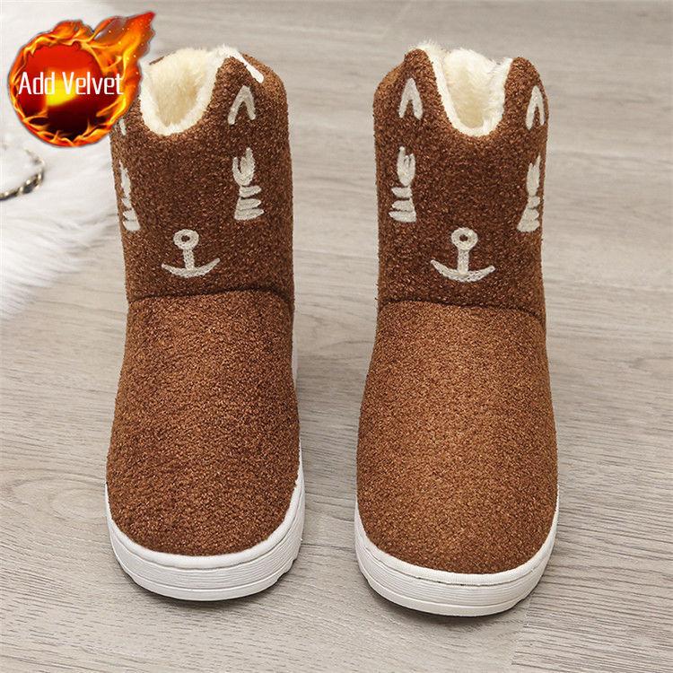 Plush Chunky Snow Boots for Women Winter Round Toe Booties On Offer High Quality Boot Warm Work Fashion Woman Shoes Promotion