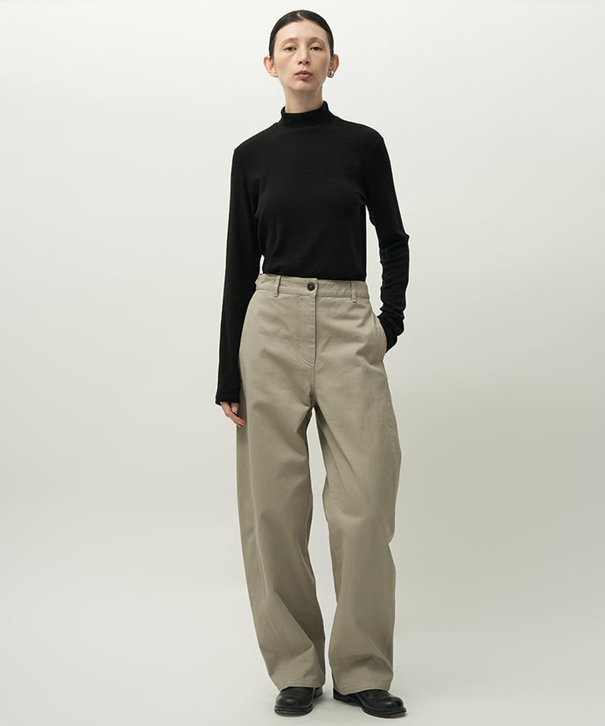 Leopeusaideuhwaiteulabel Cotton Curved Pants Greige