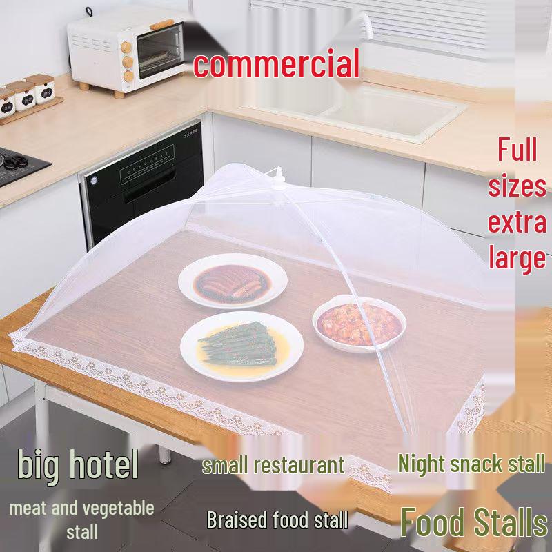 Large Rectangular Foldable Mesh Food Cover - Insect & Mosquito Resistant, Transparent Dining Table Shield 60x40cm