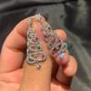 Sparkling Christmas Tree Earrings with Rhinestones & 925 Silver Needle