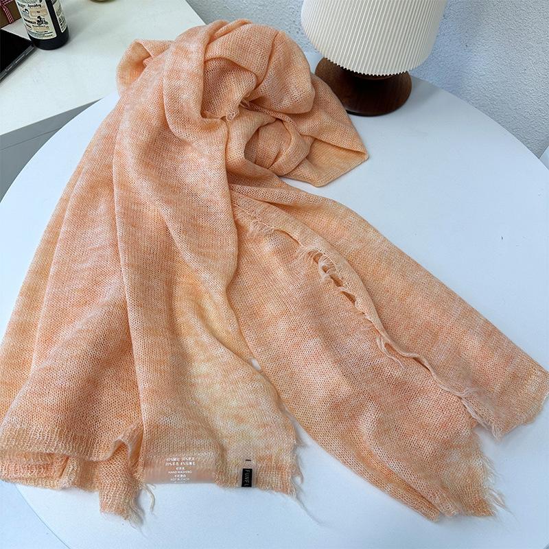 Autumn and winter new simple warm wool scarf shawl men and women versatile solid color wool mohair scarf