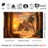 2D Plane, 1 Large Wall Hanging of Egyptian Desert Scenery - Ancient Pyramids, Palm Trees and Egyptian Columns, Party Decoration