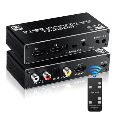 Avedio Links HDMI Audio Optical Digital HDMI 2 1 Remote Control HDMI B Audio Optical SPDIF Coaxial Analog RCA Stereo Compatible with Home and More