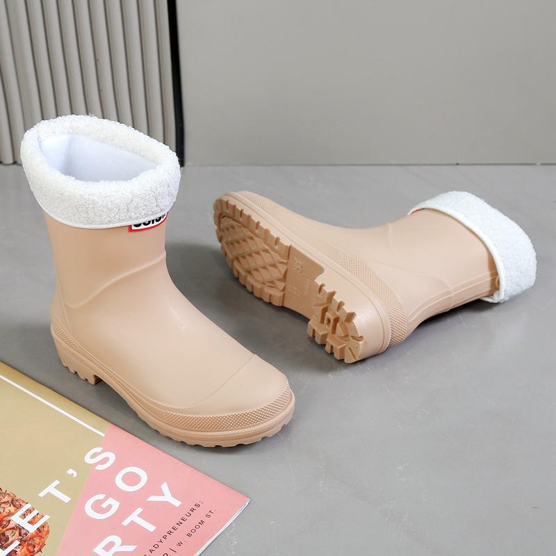 Nové dámské středně vysoké venkovní protiskluzové vodotěsné gumové boty