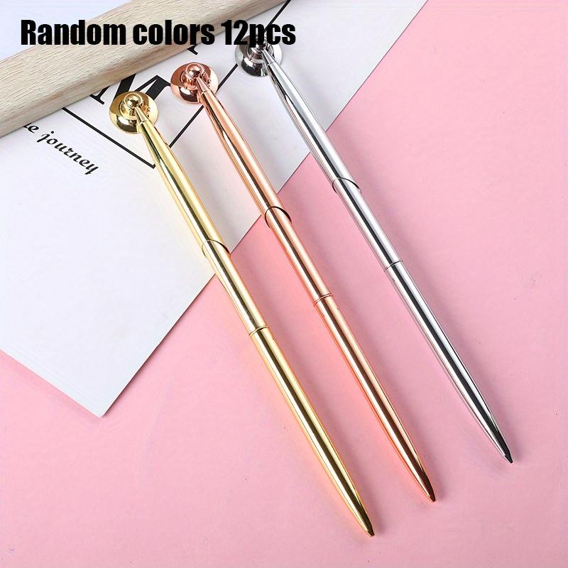 12Pcs Novelty Ballpoint Pen Twist Action Metal Ballpoint Pen 1.0MM Tip Write Smoohtly Signing Pen Guest Sign In Pen Random colors