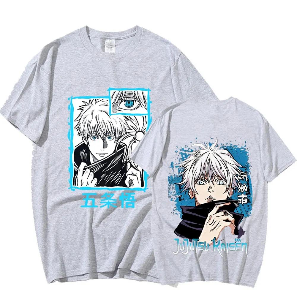 Anime Jujutsu Kaisen Satoru Gojo Graphic Print T-shirt Unisex's WoUnisex O-Neck Short Sleeve Cotton T Shirt Oversized Streetwear