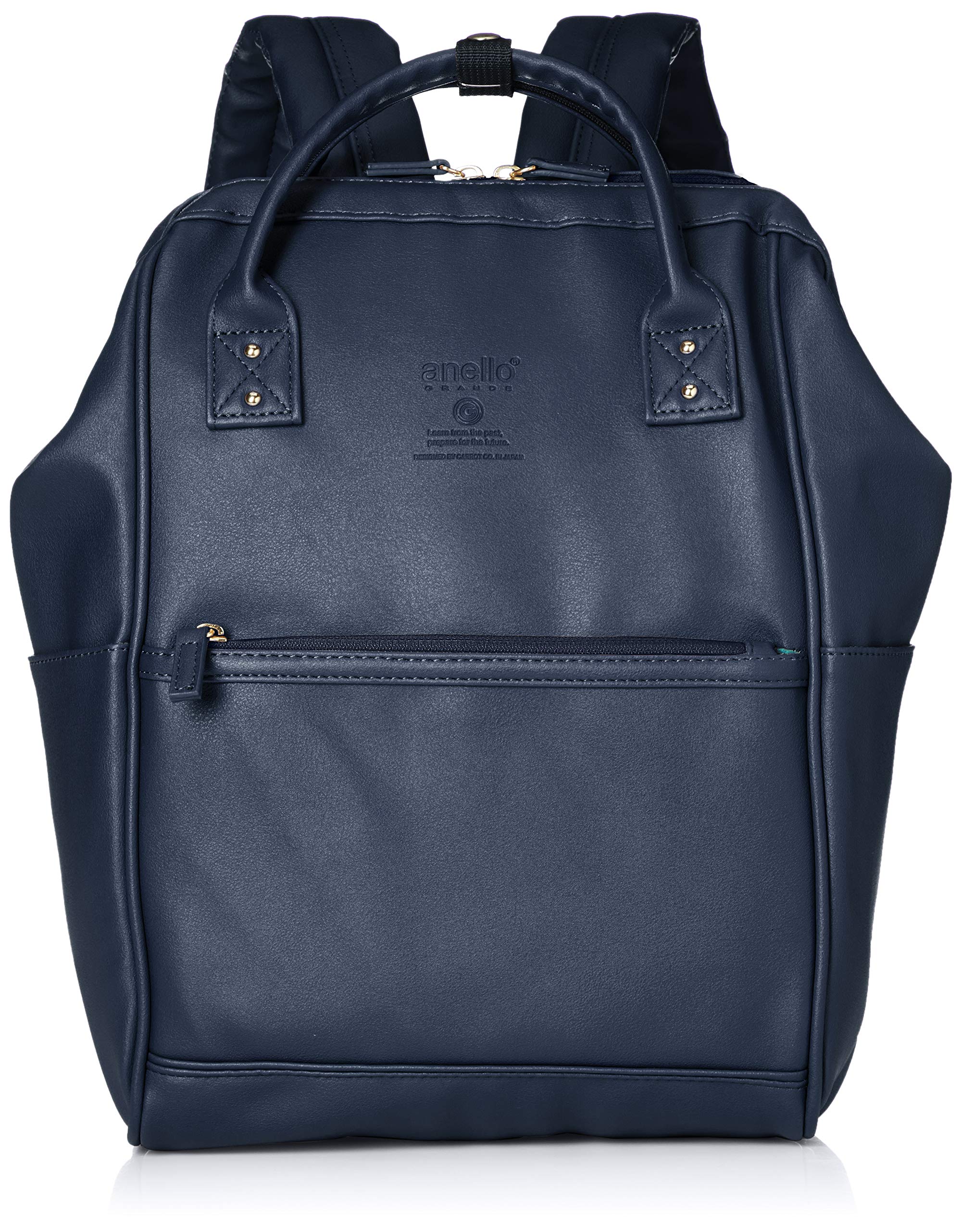 

Backpack MS Matte Smooth Synthetic Leather Clasp Backpack S Navy [Anello Grande] GU-B3601
