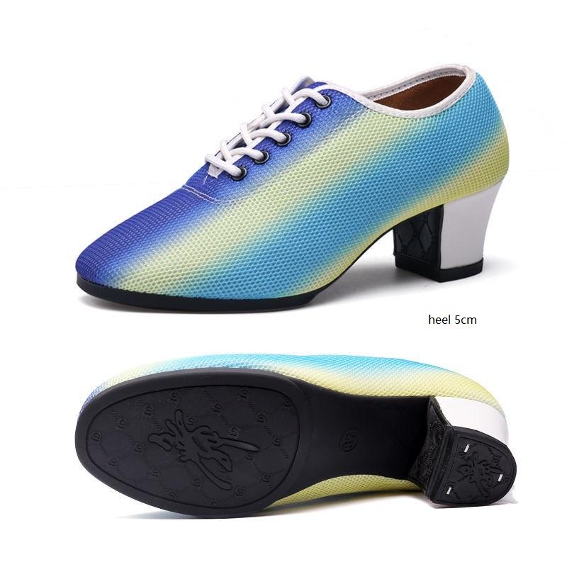 Women Shoes Oxford Practice Latin Dance Shoes Square Canvas Ballroom Dance Shoes Net Teacher Shoes for Women Sports