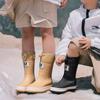 Kids' Korean Style Waterproof Velvet-Lined Non-Slip Rubber Rain Boots for Autumn/Winter: Cold Protection for Boys and Girls of All Ages.