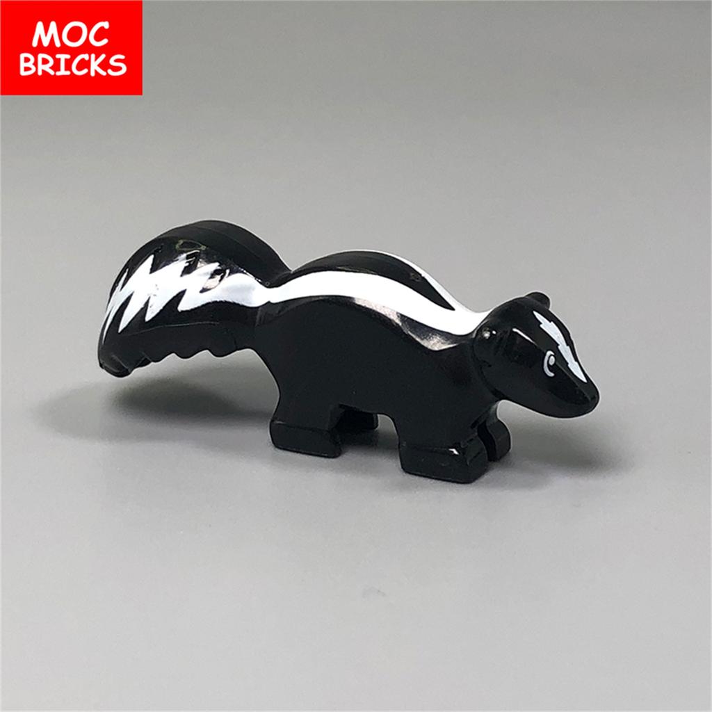 Ladrillos MOC Escena de Selva Bosque Animal Terrestre Cisne Conejo Ratón Pájaro Perro Ensamblar Bloques de Construcción Juguetes para Niños Muñeca de Plástico