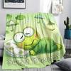 1PC Keroppi  Print Flannel Blanket, High Quality All Seasons, Home Decor, Warmth and Comfort, Perfect for Christmas Gifts