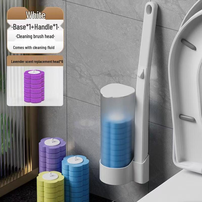 Wall-Mounted Disposable Toilet Brush Heads Set for Complete Bathroom Cleaning