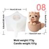 3D Cartoon Animal Dogs Bears Silicone Candle Mold Pet Teddy Puppy Mould Dog Scented Handmade Craft Resin Plaster Mould