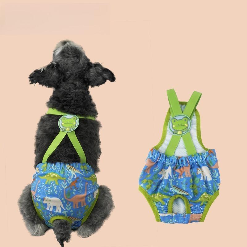 Dog Physiological Pants Cute Cartoon Strap Physiological Pants Dog Safety Pants Female Dog Menstrual Pants Anti Pet Dog Clothing