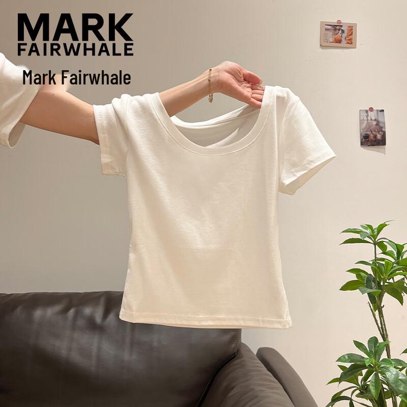MARK FAIRWHALE Women s U-Neck Slim Fit Short-Sleeve T-Shirt XL