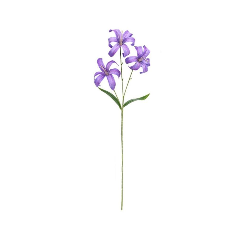 

DIY Flower Artificial Lilis 3/6 Heads Simulation Flowers Fashion Flower Bouquet Home Decoration фіолетовий