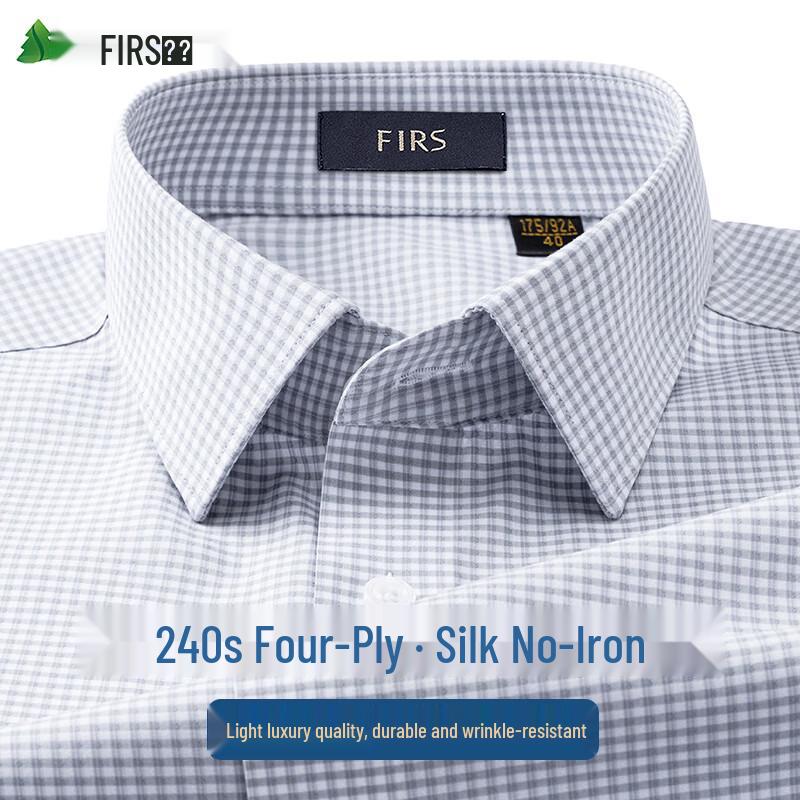 FIRS Men s 240-Count Silk Blend Non-Iron Dress Shirt 40