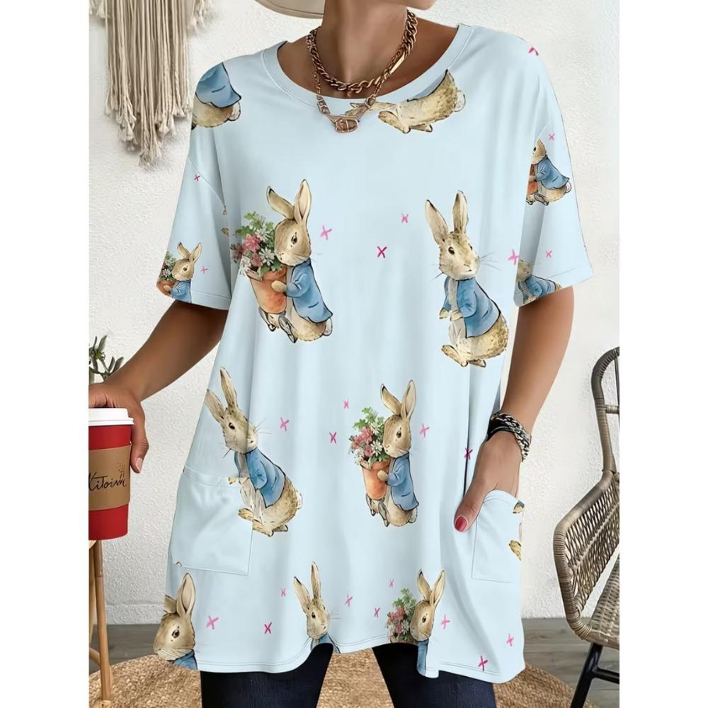 2026 Neues Sommer-T-Shirt mit kurzen Ärmeln, 3D-bedrucktes T-Shirt mit Tasche, Lässig und Modisch, Übergröße T-Shirt