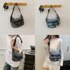 Single Denim Shoulder Crossbody Bag With Large Capacity For Daily Commuting