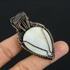Selenite & Rainbow Moonstone Jewelry, Handmade Gemstone Pendant, 999 Copper Wire Wrapped Pendant Antique Jewelry, For Engagement Gift
