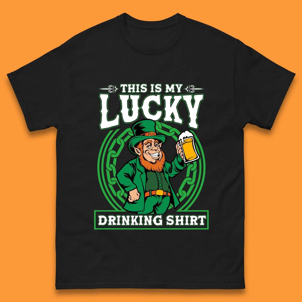 This Is My Lucky Drinking Shirt Irish Mens T-Shirt Womens Tops Tees