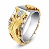 Dragon Ring 18k Gold Plated Rhinestone Unisex Bold Dragon Head Design Stylish Jewelry for Men and Women