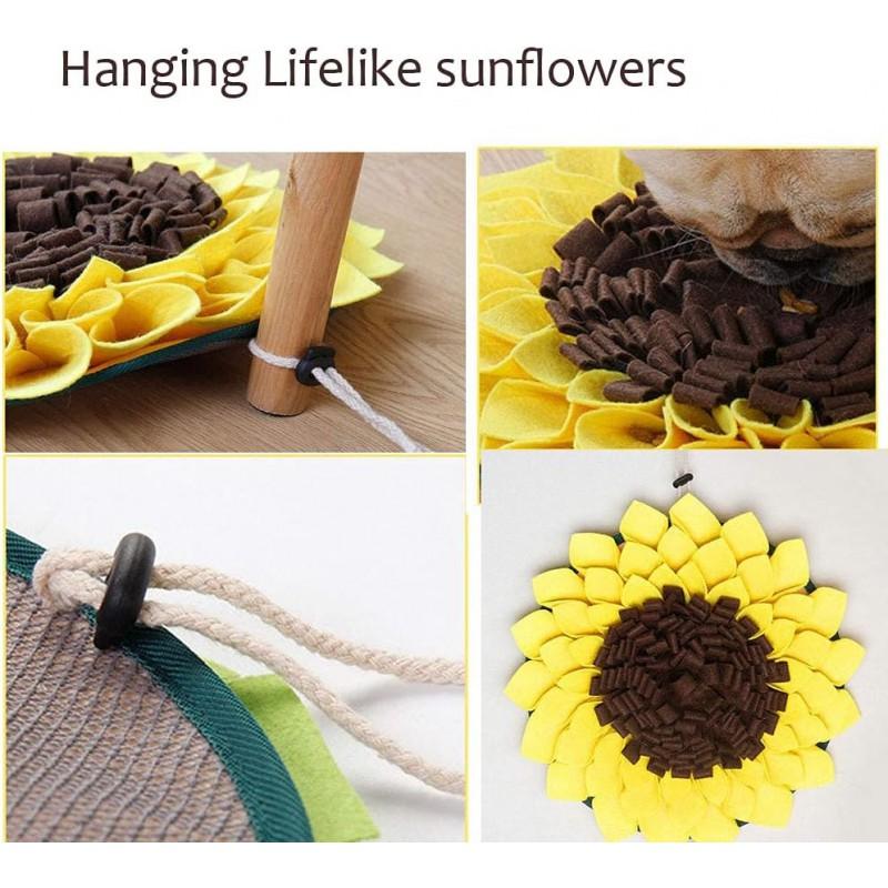Dog Snuffle Mat Slow Feeding Scent Training - Felt Puzzle Toy Mental Stimulation Yellow