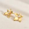 Pearl Stud Earrings Stainless Steel Light Luxury High-end Flower Earrings Do Not Fade
