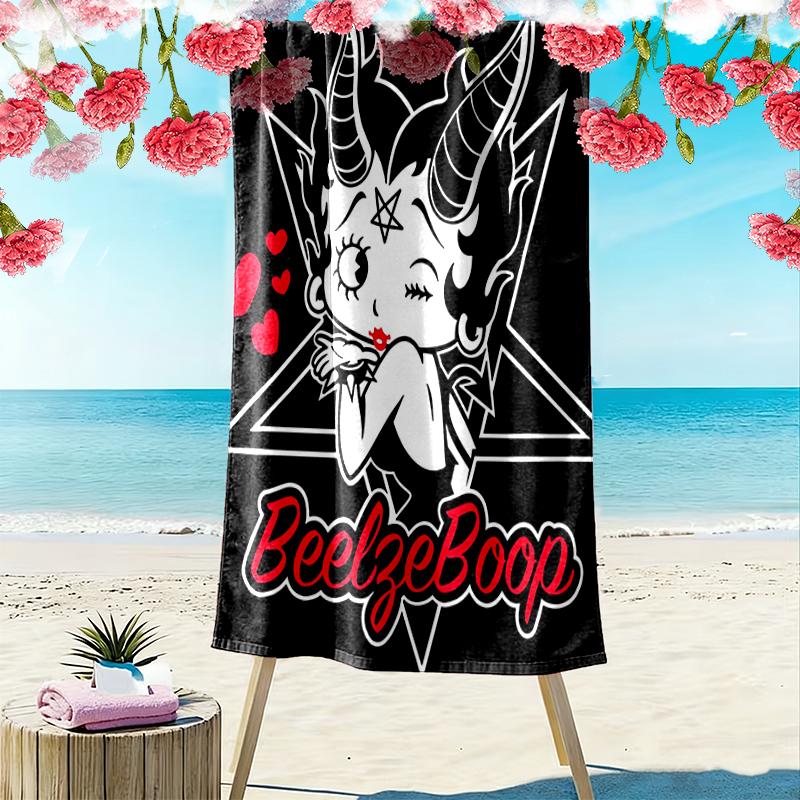 1pc Betty Boop Beach Towel, A Vibrant Beach Towel Suitable for Outdoor Activities, Camping, Hiking