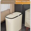 Household Trash Bin Odor Free Garbage Can 12L Space Saving Bathroom Storage Bucket Waterproof Pressing Type for Home Office