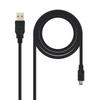 NANO CABLE USB 2.0 Cable Nanocable 10.01.0400/ Usb Male - Miniusb Male/ 50cm/ Black