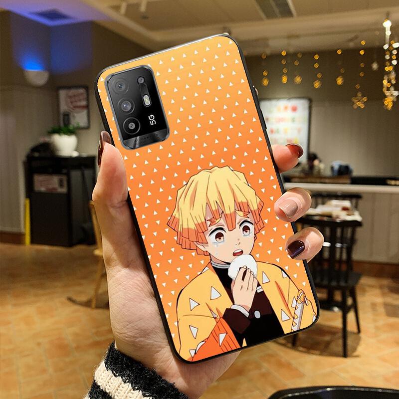 Anime Demon Slayer Kimetsu Kamado Phone Case for OPPO A54 A74 A94 A53S A9 A5 A15 A16 A91 A96 A76 Reno8 8Pro Reno2 Z