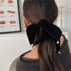 High-End Velvet Black Hair Tie - Versatile Autumn/Winter Bun Accessory for Women
