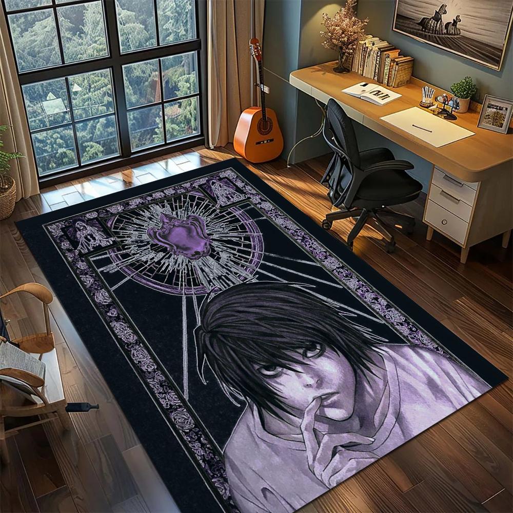 Death Note Gamer Room Large Area Rug Carpet Non Slip Washable Floor Mat Printed Home Decor Bedroom Area Rugs -xia10