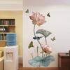 Lotus Flower Self Adhesive Wall Sticker Decal for Bedroom Living Room Home Decor Wall Art Room Decoration