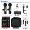 2-in-1 Wireless Lavalier Microphone for iPhone Android, Mini Pro Lapel Mic with Noise Reduction & Pickup for Vlog Live Recording