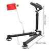 Foldable Ice Fishing Rod Holder with Bell & Flag - Adjustable Ice Auger-Compatible Bracket Portable Winter Fishing Accessories