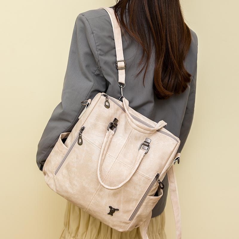 Multifunkční batoh dámský měkká kůže taška přes rameno kabelka