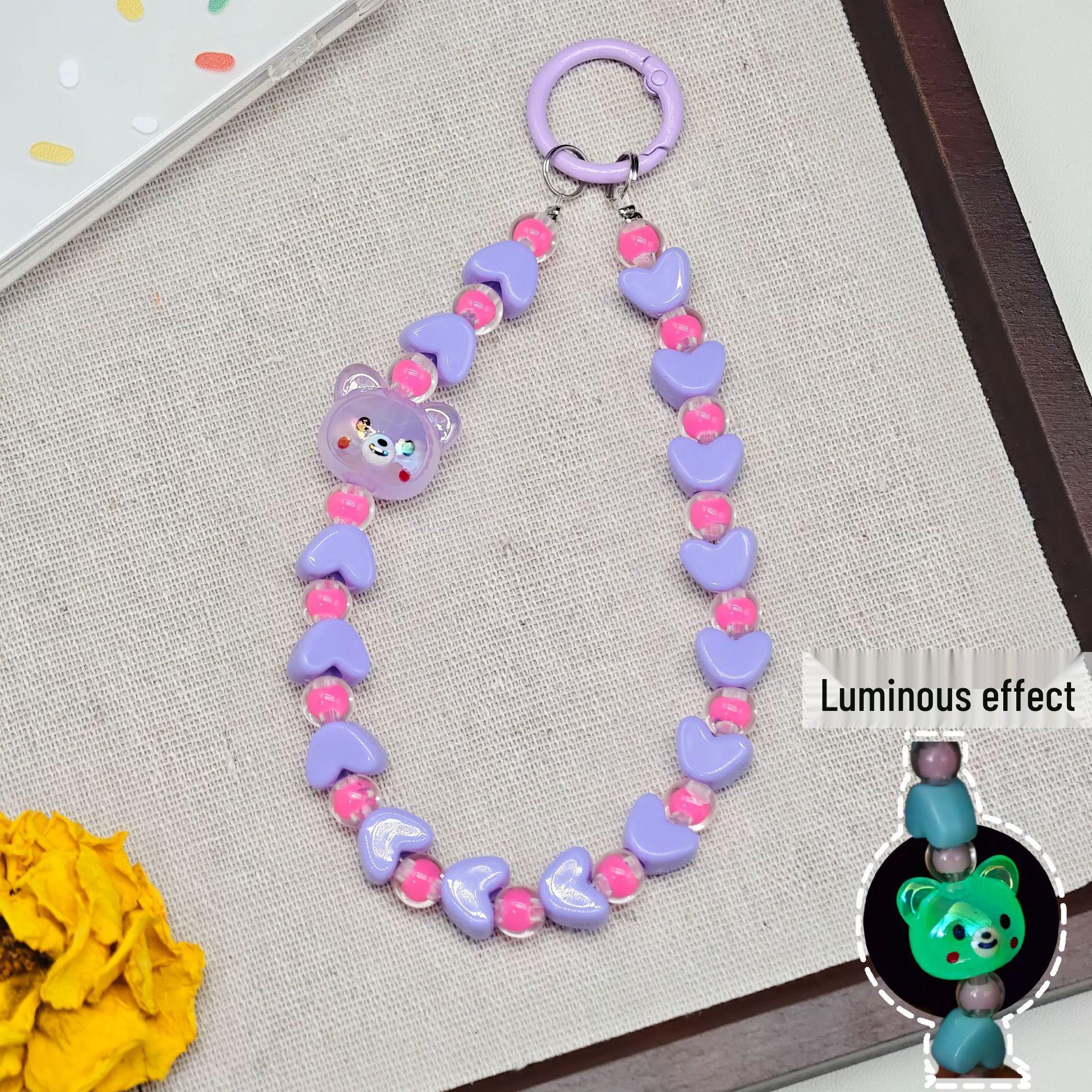 Cartoon Luminous Beaded Phone Charm and Strap Ornament
