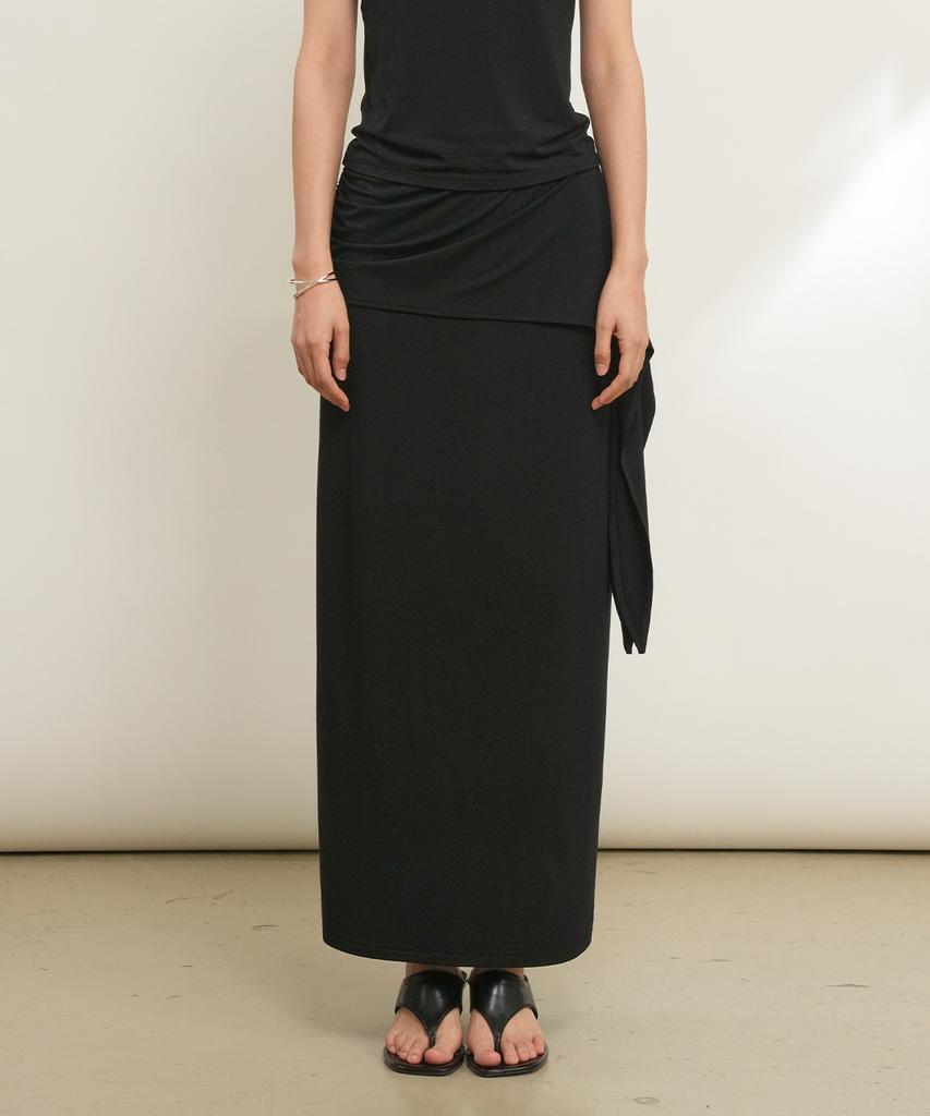 GENERALIDEA Easy Elastic Maxi Skirt [Black] / Gf2Lsk514