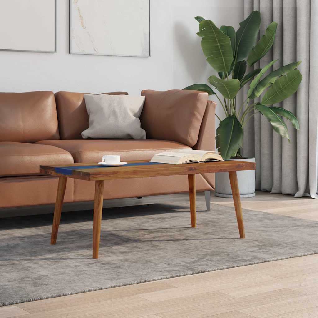 Vidaxl Stolik Kawowy Z Drewna Tekowego I Żywicy, 100 X 50 X 40 Cm