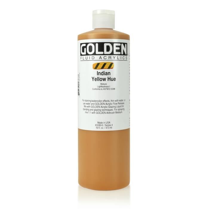 Peinture Acrylique - Golden - Jaune Indien S4 - 473 ml - Mixte - Fluide