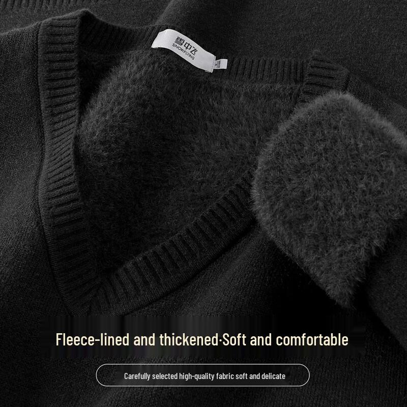 SNOWFLYING Women s Fleece-Lined V-Neck Sweater 2XL