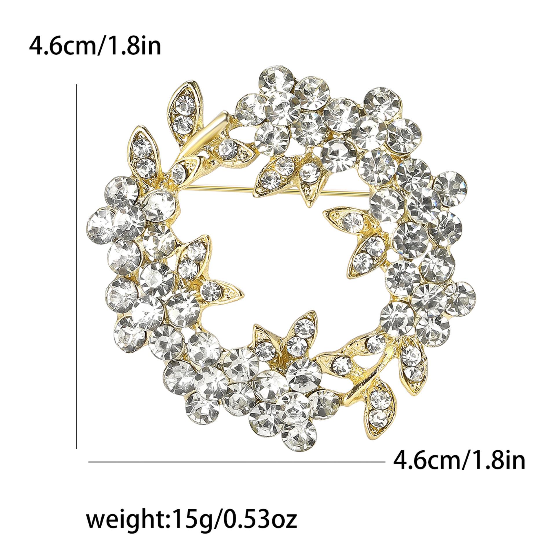 

Изысканная брошь в виде венка из высококачественного сплава со стразами, элегантный темпераментный женский костюм, кардиган, корсаж, ювелирное украшение, булавка