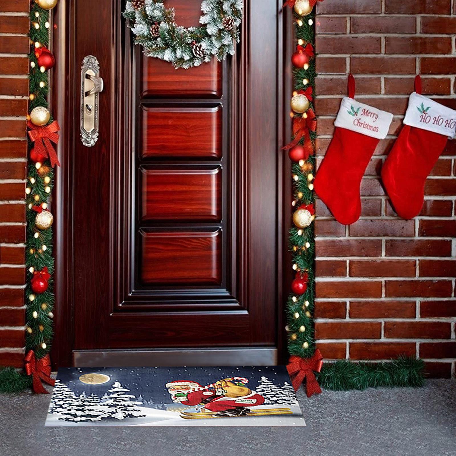 

Рождественский фестиваль украшения ковер для передней двери Крытый Открытый противоскользящий коврик