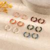 Round Wire Oil Drop Circle Stainless Steel Earrings - Retro Dopamine Design