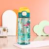 Cartoon Animals Plastic Water Bottle With Soft Straw Portable Children Spout Water Cup Student Gift Cup Anti-drop Water Bottle