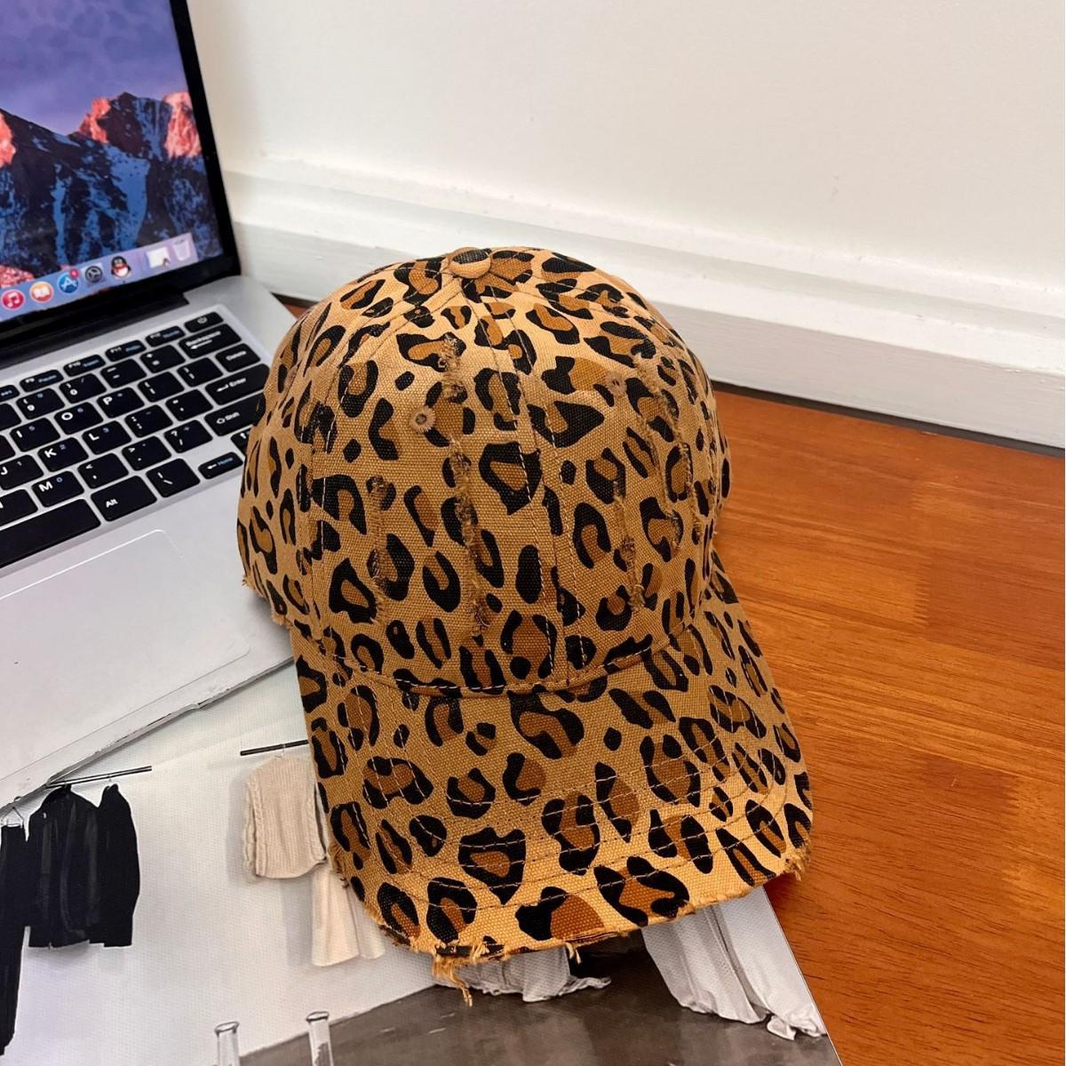 

Американский ретро леопардовый принт старая бейсболка детская весенне-летняя шлифовальная мягкая кепка y2k show face маленькая кепка spice girl M（56-58cm）